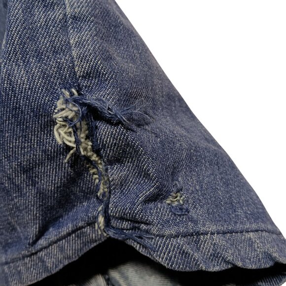 Vintage Girls Hippy Shorts 10 20W 1970's High-Waisted Indigo Denim Buttonfly - Picture 5 of 9